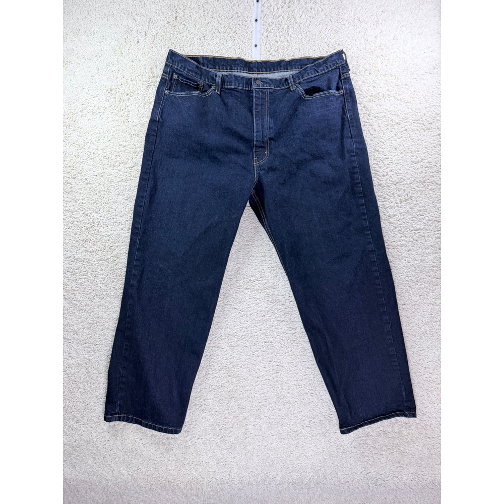 Mens 44x29 Levi 550 Jeans Dark Wash Relaxed Fit Tapered Leg Denim Big & Tall